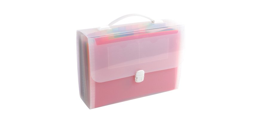Classificatore valigetta con maniglia - cristallo - 33x29cm - 24 tasche - Exacompta