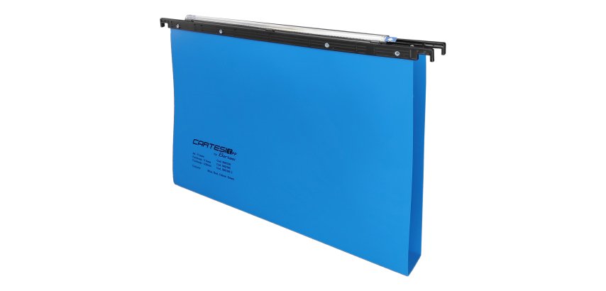 Cartella sospesa Cartesio PP - cassetto - PPL - interasse 39 cm - fondo U - 37 x 25 cm - blu - Bertesi