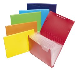 Cartella espandibile - PPL - colori assortiti - 12 scomparti A4 - Colorosa