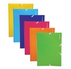 Cartella 3 lembi con elastico angolare - A4 - PP - colori assortiti - Colorosa
