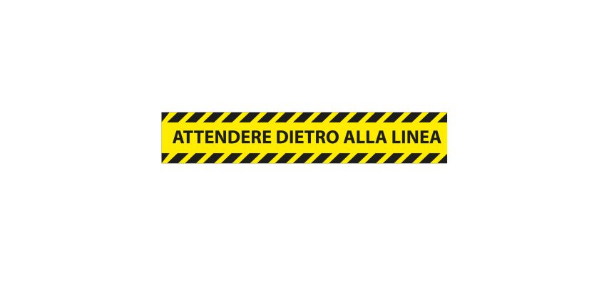 Adesivo da terra - "attendere dietro alla linea" - 45 x 8 cm - Studio T - conf. 5 pezzi