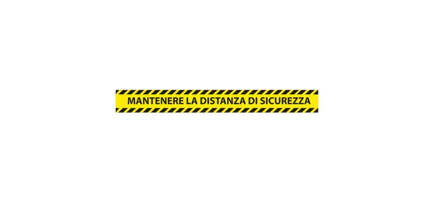 Adesivo da terra - "mantenere la distanza di sicurezza" -  90 x 10 cm - Studio T - conf. 5 pezzi