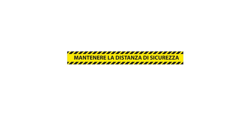 Adesivo da terra - "mantenere la distanza di sicurezza" -  90 x 10 cm - Studio T - conf. 5 pezzi