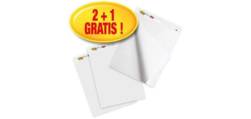 Lavagna adesiva Meeting Chart - bianco - Post-It - Promo pack 2+1 pezzi