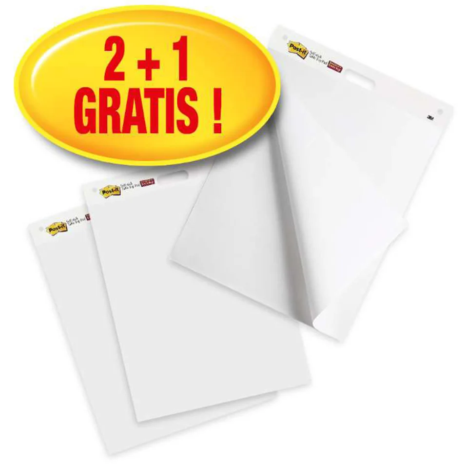 Lavagna adesiva Meeting Chart - bianco - Post-It - Promo pack 2+1