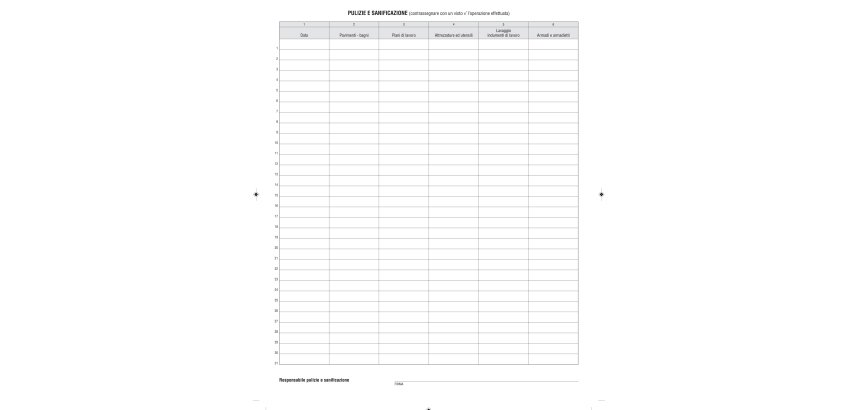 Registro pulizia e sanificazione in azienda - 40 pag - 31x24,5 cm - Edipro