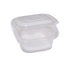 Contenitori in PP - con coperchio incernierato - 12 x 12 x 5,5 cm - Europack - conf. 50 pezzi