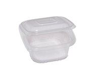 Contenitori in PP - con coperchio incernierato - 12 x 12 x 5,5 cm - Europack - conf. 50 pezzi