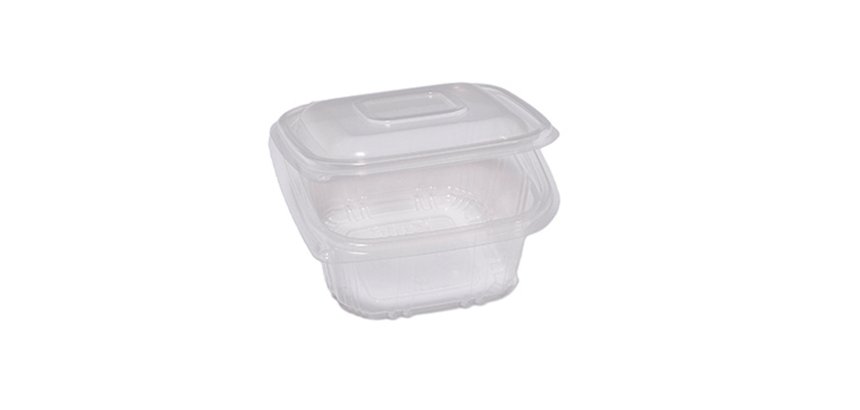 Contenitori in PP - con coperchio incernierato - 12 x 12 x 5,5 cm - Europack - conf. 50 pezzi