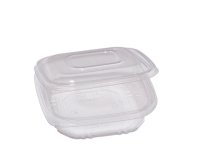 Contenitori in PP - con coperchio incernierato - 15,5 x 15,5 x 3,7 cm - Europack - conf. 50 pezzi