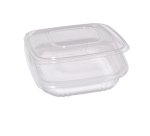 Contenitori in PP - con coperchio incernierato - 18,5 x 18,5 x 3,7 cm - Europack - conf 50 pezzi