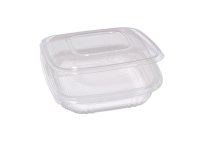 Contenitori in PP - con coperchio incernierato - 18,5 x 18,5 x 3,7 cm - Europack - conf 50 pezzi