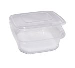 Contenitori in PP - con coperchio incernierato - 21,5 x 21,5 x 6,9 cm - Europack - conf. 50 pezzi