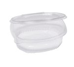 Contenitori ovali in PET - con coperchio incernierato - 18 x 15,1 x 6,5 cm - Europack - conf. 50 pezzi