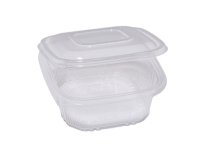 Contenitori in PP - con coperchio incernierato - 15,5 x 15,5 x 5,7 cm - Europack - conf. 50 pezzi