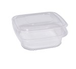 Contenitori in PP - con coperchio incernierato - 18,5 x 18,5 x 5,2 cm - Europack - conf 50 pezzi