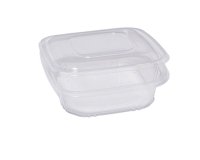 Contenitori in PP - con coperchio incernierato - 18,5 x 18,5 x 5,2 cm - Europack - conf 50 pezzi