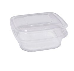 Contenitori in PP - con coperchio incernierato - 18,5 x 18,5 x 5,2 cm - Europack - conf 50 pezzi