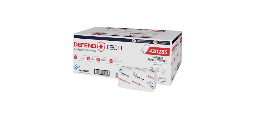 Asciugamani piegati a V Defend Tech - Papernet - pacco 210 pezzi