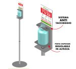 Piantana da terra - con supporto - per dispenser regolabile - 140 cm - CWR