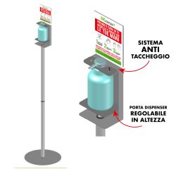 Piantana da terra - con supporto - per dispenser regolabile - 140 cm - CWR