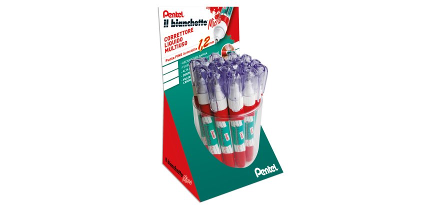 Correttore liquido Bianchetto Micro - 7 ml - Pentel - expo 36 pezzi