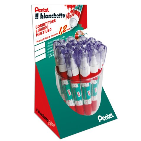 Correttore liquido Bianchetto Micro - 7 ml - Pentel - expo 36 pezzi