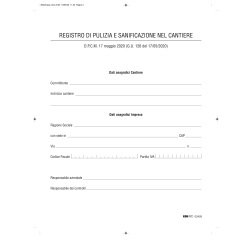 Registro di pulizia e sanificazione nel cantiere - Edipro