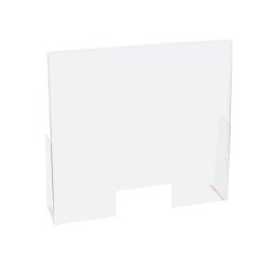 Schermo protettivo da banco - con feritoia - 60 x 80 cm - PET - Lebez