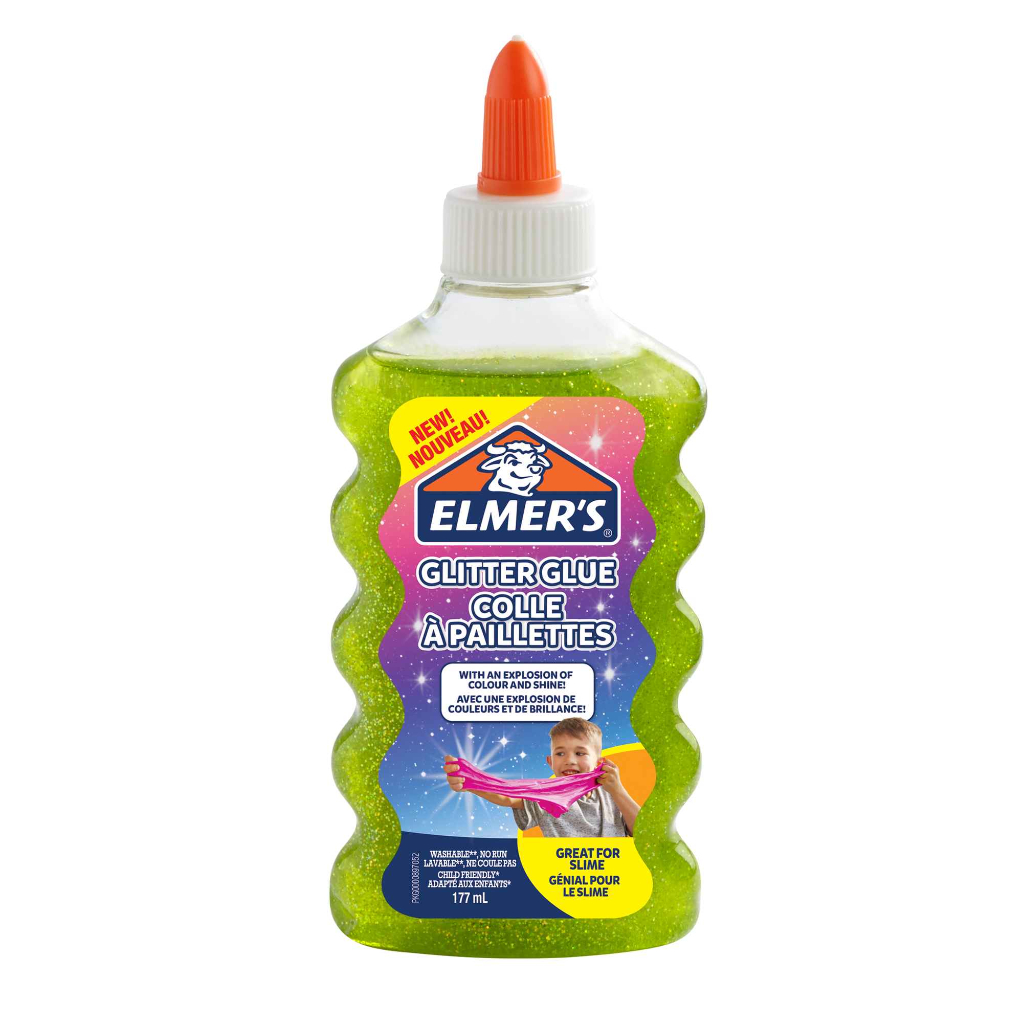 Colla glitterata liquida Slime - verde - flacone 177 ml - Elmer's