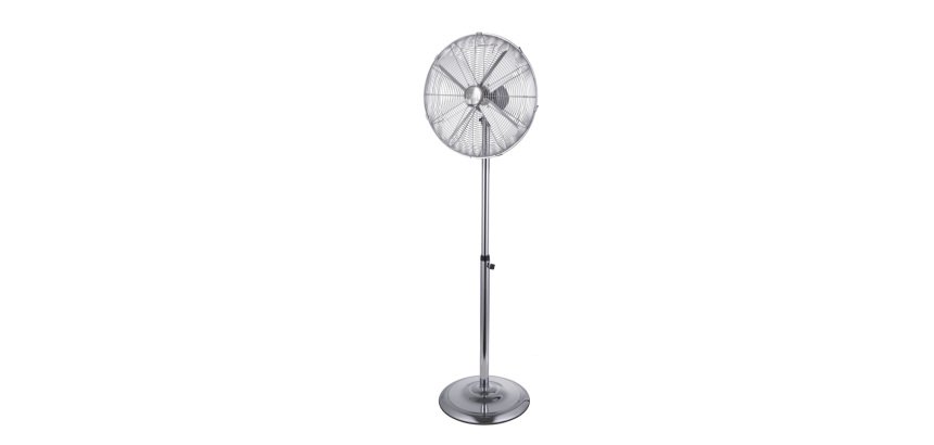 Ventilatore Cromo da terra - 3 velocità - 60 W - pala diametro 45 cm - 45 x 45 x 170 cm - metallo cromato - CFG