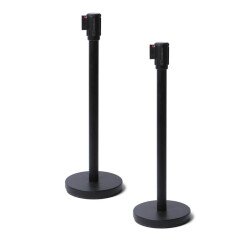 Colonnina segnapercorso - nero - con nastro nero 250 cm - Studio T