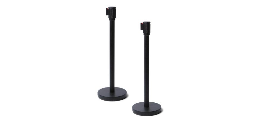 Colonnina segnapercorso - nero - con nastro nero 250 cm - Studio T