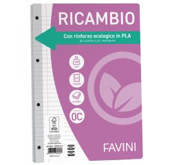 Ricambi c/rinforzo ecologico - A4 - 100gr - 40 fg - 1 rigo c/margine - Favini