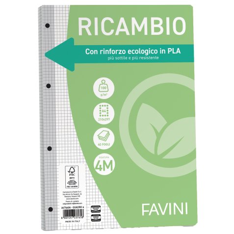 Favini Ricambi BIO note paper Rectangle White 40 sheets