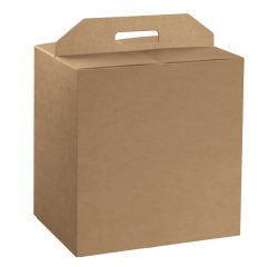Scatola panettone + bottiglia - liscio - 33 x 25 x 35 cm - avana - Scotton