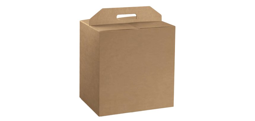Scatola panettone + bottiglia - liscio - 33 x 25 x 35 cm - avana - Scotton