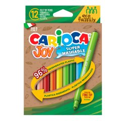 Pennarelli Joy Eco Family - lavabili - colori assortiti - Carioca - scatola 12 pezzi