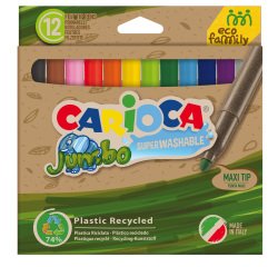 Pennarelli Jumbo Eco Family - lavabili - colori assortiti - Carioca - scatola 12 pezzi