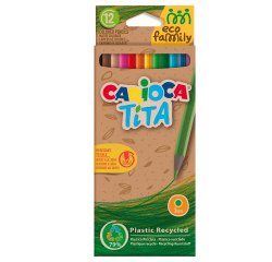 Matita colorata Tita Eco Family - colori assortiti - Carioca - astuccio12 pezzi