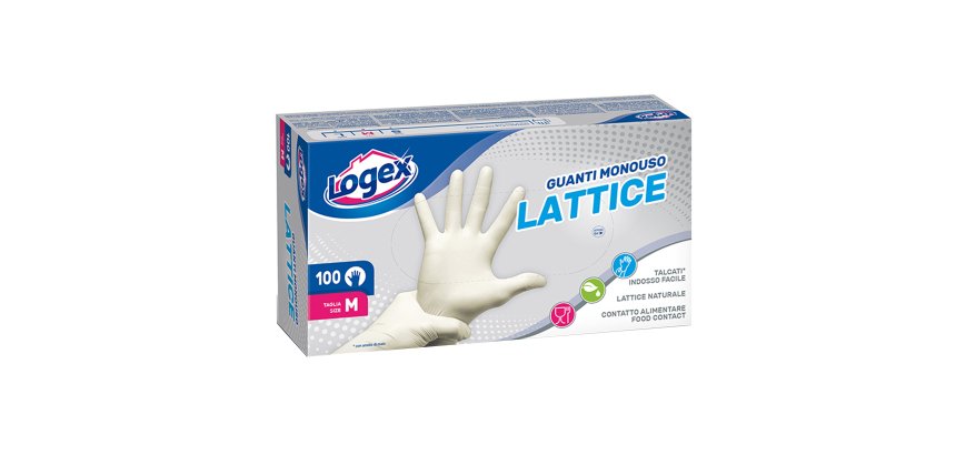 Guanti monouso in lattice - tg. M - Logex Professional - scatola 100 pezzi