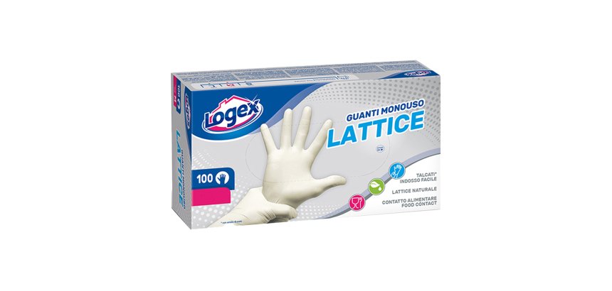 Guanti monouso in lattice - tg. L - Logex Professional - scatola 100 pezzi