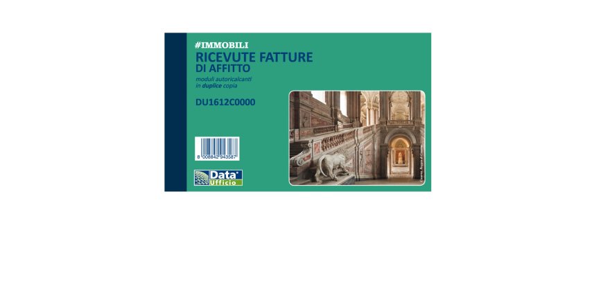 Blocco ricevute/ fatture di affitto - 50/50 copie autoricalcanti - 16,8 x 10 cm - DU1612C0000 - Data Ufficio