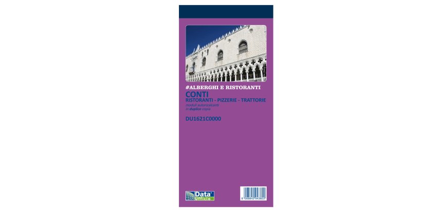 Blocco conti ristoranti/pizzerie/trattorie - 50 copie - 21,5 x 10 cm - DU1621C0000 - Data Ufficio