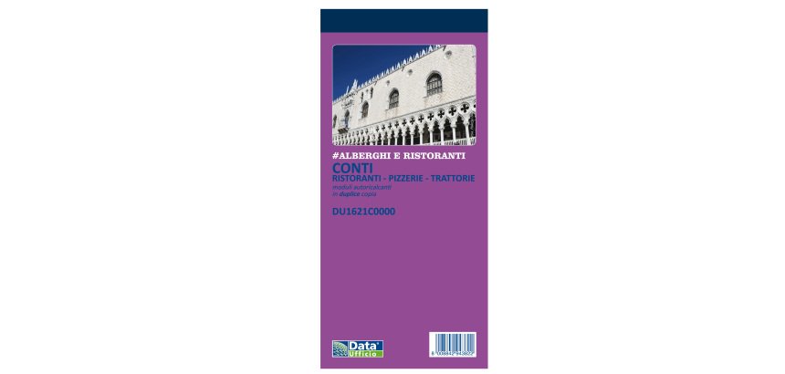 Blocco conti ristoranti/pizzerie/trattorie - 50 copie - 21,5 x 10 cm - DU1621C0000 - Data Ufficio