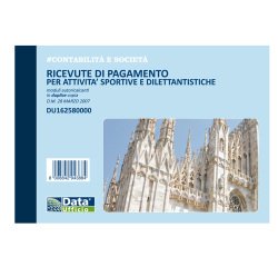 Blocco ricevute pagamento per attività sportive dilettantistiche - 50/50 copie autoricalcanti - 11,5 x 16,5 cm - DU1625800 - Data Ufficio