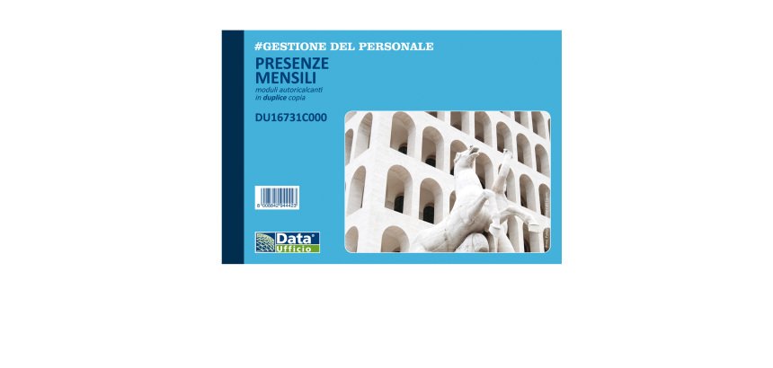 Blocco presenze mensili - 25/25 copie autoricalcanti - 14,8 x 21,5 cm - DU16731C000 - Data Ufficio