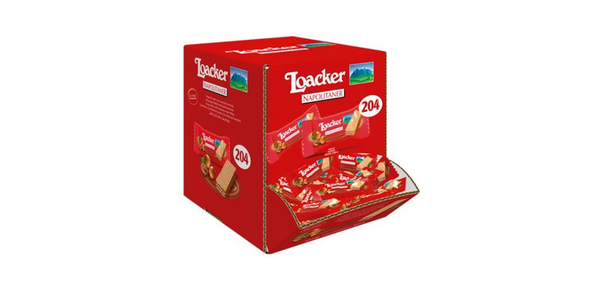 Wafer Minis Napolitaner - confezione monoporzione da 3,2gr - Loacker - dispenser self service da 204 pezzi