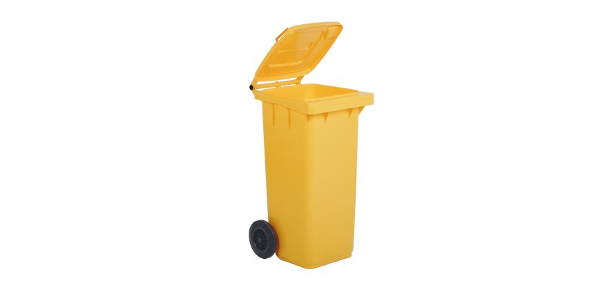 Bidone carrellato per raccolta differenziata - 240 L -  giallo - Mobil Plastic