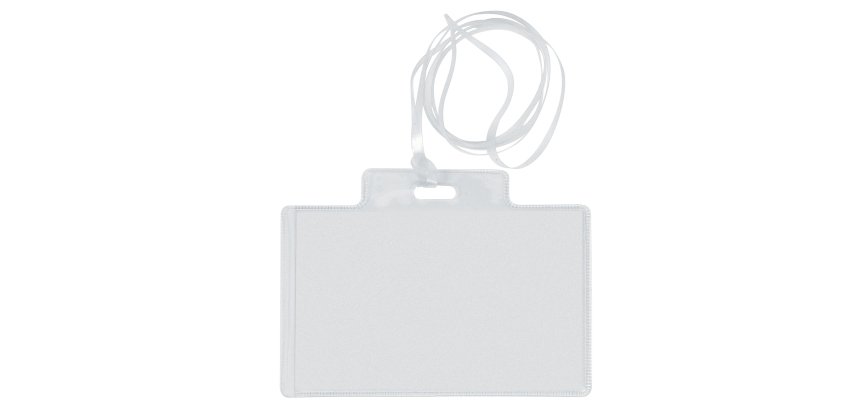 Portanome Pass 3EC - con cordoncino trasparente - 9,5 x 6 cm - PVC - Sei Rota - conf. 10 pezzi